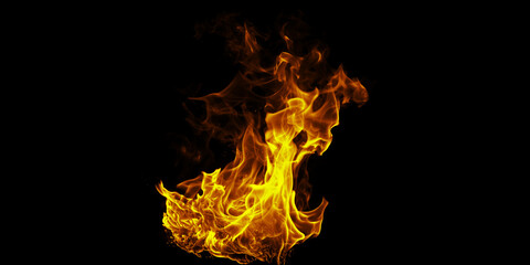Dancing flames leaping into the night sky a symbol of transformation and raw energy against a stark...