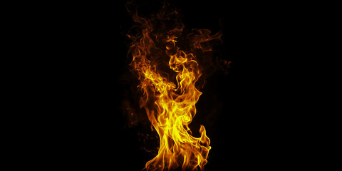 A powerful dance of flames rising against the darkness symbolizing passion and energy on a stark...