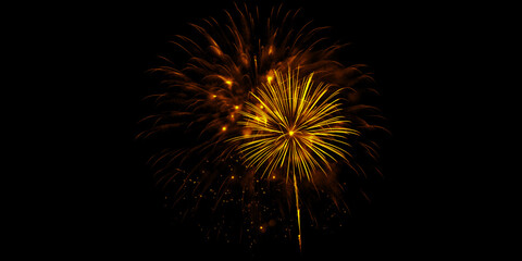 Golden fireworks illuminate the night sky a sparkling burst of celebration and joy against a dark backdrop evoking