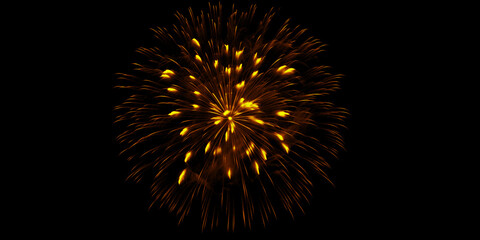 Fototapeta premium Golden fireworks erupting against the night sky celebrating freedom and excitement on a special night with high contrast