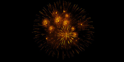 Fototapeta premium Golden fireworks light up the night sky in celebration of joy and wonder a beautiful dazzling display against a pure
