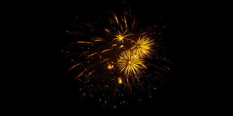 Obraz premium A dazzling explosion of golden fireworks illuminates the night sky celebrating freedom and joy with intricate details