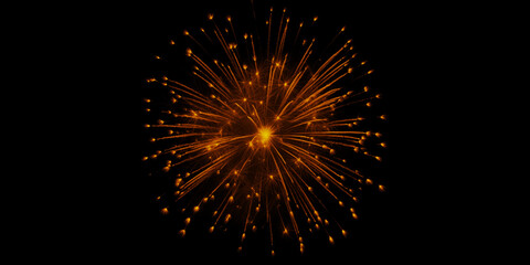 A burst of golden fireworks illuminating the night sky celebrating a special occasion with joy and...