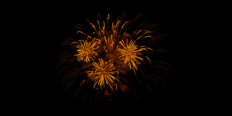 Fototapeta premium A dazzling golden fireworks display illuminating the night sky celebrating freedom and joy at an outdoor festival with a