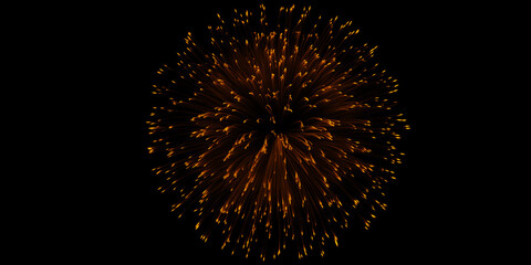 A burst of golden fireworks exploding brilliantly against the night sky celebrating a new year with a dazzling array of