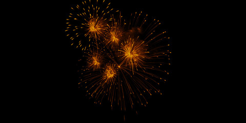 Fototapeta premium Golden fireworks burst against the night sky celebrating a special occasion evoking joy and wonder with a dark