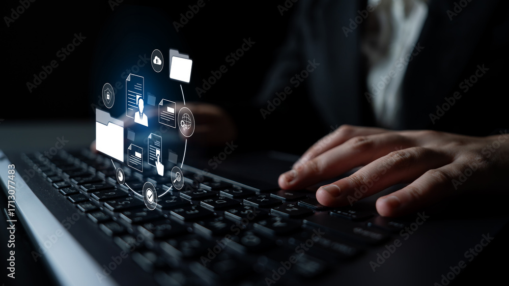 Poster document management system for secure file storage, organized access, and efficient digital workflow