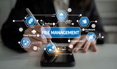 Explore modern file management techniques featuring digital tools and intuitive icons, enhancing...