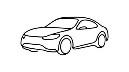 Fototapeta premium Simple outline drawing of a modern car