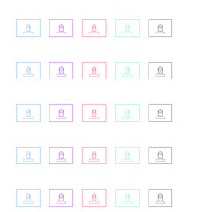 Social media and content creation illustration set with 25 flat vector scenes including vlogging, video editing, live streaming, and influencer marketing