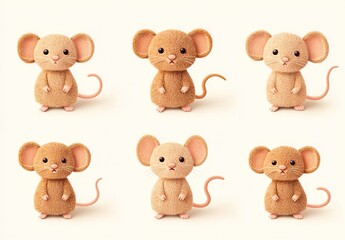 Obraz premium Set of mice on a white background