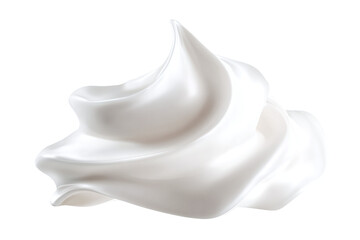 Obraz premium Fresh Whipped Cream Swirl or Yogurt isolated on white transparent background