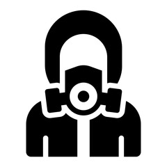 wearing hazmat suit glyph icon for toxic cleanup scene