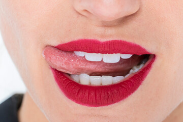 Naklejka premium The Allure of a Radiant Smile: Beauty, Confidence, and Grace Up Close
