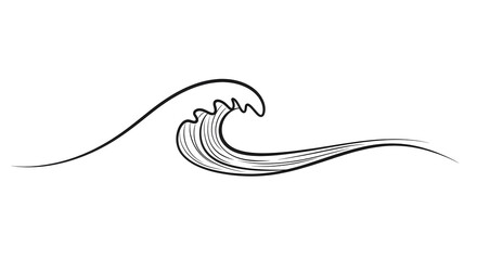 Dynamic minimalist wave illustration captures the power and beauty of the ocean's natural motion