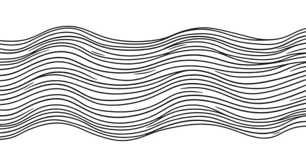 Abstract flowing black and white wave pattern creates dynamic visual interest for modern design backgrounds