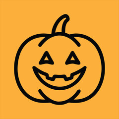 Smiling Jack-o’-Lantern Pumpkin Halloween Icon