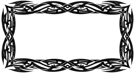 Bold black tribal border design adds dynamic edge to any creative project