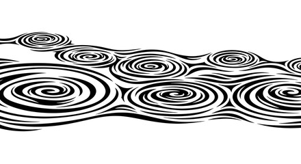 Dynamic black and white abstract swirl pattern for modern design backgrounds