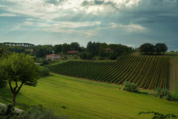 Typical Italian landscape in the Emilia-Romagna region.
