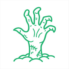 Zombie Hand Rising from Ground Illustration