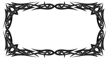 Dynamic tribal border design adds edgy sophistication to any creative project or announcement