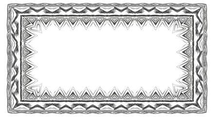 Ornate geometric patterned border design in grayscale sketch style for invitations or certificates