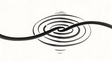 Dynamic black ink swirl creates modern abstract background for branding and design