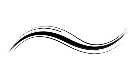 Dynamic black brush stroke wave adds elegant flair to modern designs and abstract art projects