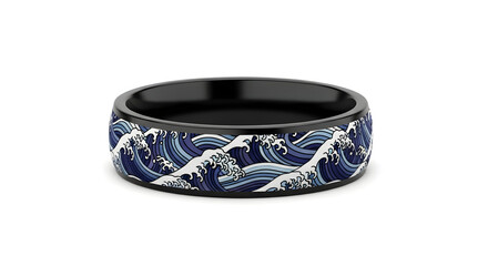 Stunning wave-patterned ring captures the dynamic power and beauty of the ocean's embrace