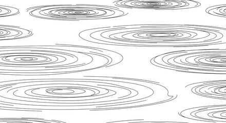 Abstract black ink ripples on white background creating a serene and modern seamless pattern