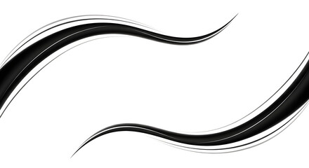 Sleek black abstract waves create elegant modern background for dynamic design projects