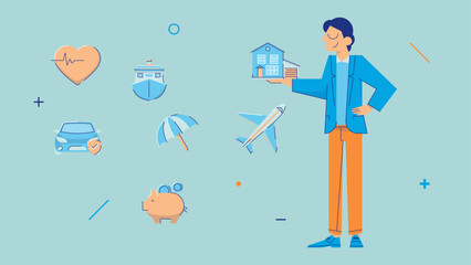 Character and insurance stickers. Version 01.