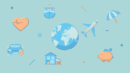 Insurance sticker set. Main bundle.