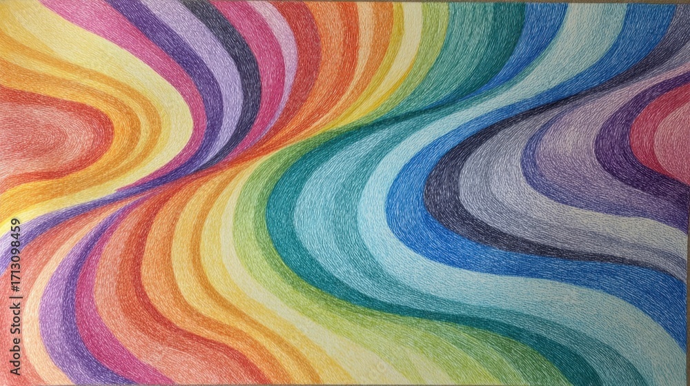 Poster a vibrant abstract artwork featuring swirling lines in a spectrum of colors, creating a dynamic and 