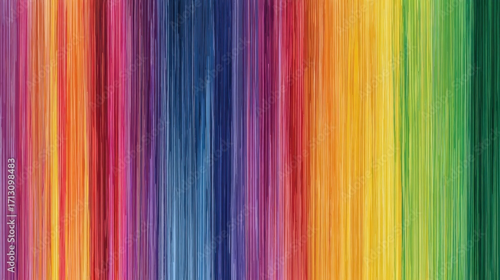 Poster a vibrant, abstract image featuring vertical lines in a spectrum of colors, creating a dynamic and v