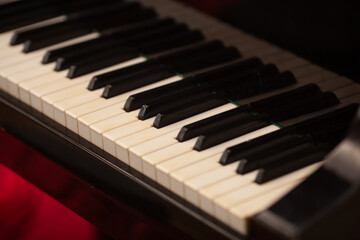piano keys closeup