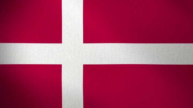 Denmark flag flutters in the wind against a looped background. The flag flutters in the wind. Concept for the country's national day and holidays.