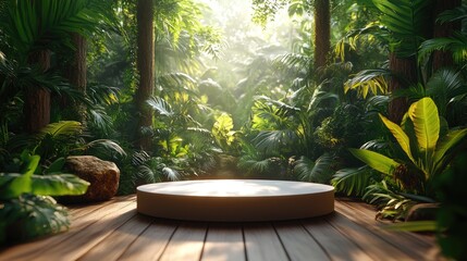 Podium in Lush Jungle for Product Display