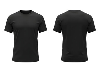 Black T-Shirt Mockup Front and Back Views for Design Presentation