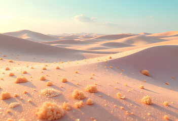  a desert landscape with sugar-coated sand dunes becomes a stunning visual narrative of stillness and fate