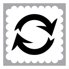 Obraz premium Circular Arrow Icon on a Decorative Square Recycling and Refreshing Symbol for Reuse and Continuous Improvement