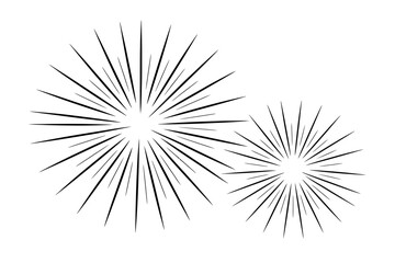 Obraz premium Abstract starburst bursting fireworks explosions isolated on dynamic radiating light effects vector