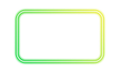 Gradient Glow Frame – Rounded Rectangle with Green-Yellow Neon Border on Transparent Background