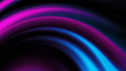 Neon blur glow. Color light overlay. Disco illumination. Defocused blue pink texture on dark abstract empty space background.