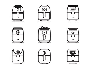 Air fryer minimalist kitchen line art