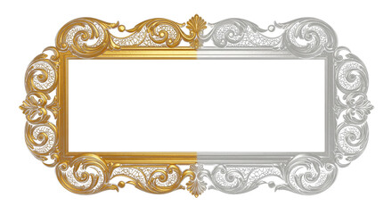 luxurious gold and silver ornamental borders with filigree details