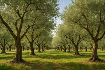 Fototapeta premium Almond orchard in full bloom with pink flowers