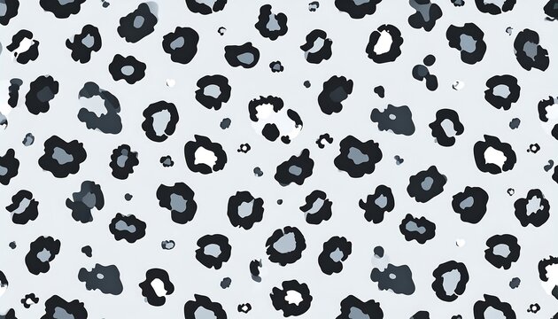 A light gray background displays a repeating pattern of black and gray leopard spots.