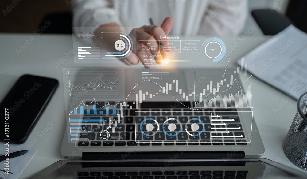 Poster sales data analysis dashboard showing performance, trends, and insights. sales data tracks growth, s